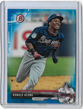 Ronald Acuna Jr. 2017 Bowman Draft #BD-39 Blue Parallel /150 Rookie Card. rookie card picture