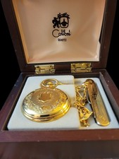 Vintage Colibri Pocket Watch W/Knife Set Monogramed R C, RC, New Battery