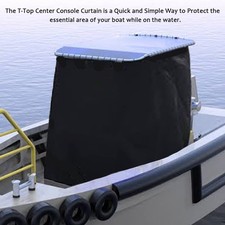 Boat Cover, T-Top Center Console, Black, Small, Waterproof, Heavy Duty