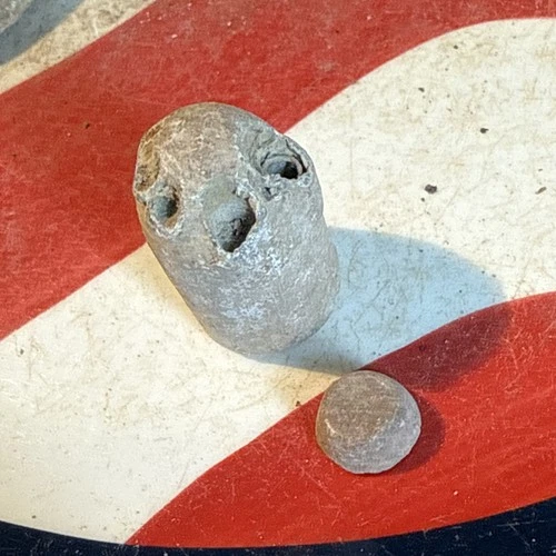 Dug Civil War 💥 🇺🇸 💣 Confederate Enfield Bullet Wormed 5 Times W Wood Plug