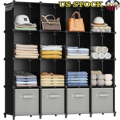Multi-Purpose Cube Storage Organizer Easy Assembly Durable Shelves 16 Cubes New