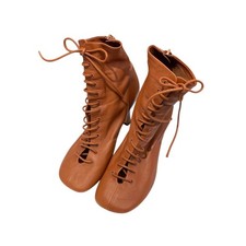 CELINE Boots Women's Size 35 Brown Leather
