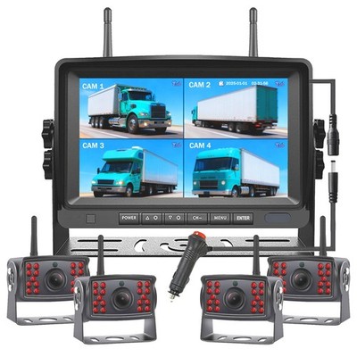 Wireless 7'' DVR monitor 1080P Front rear side views camera BSD  for RV Truck/Bus