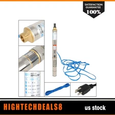 110V 95Psi 0.5HP 1" Deep Well Booster Pump Stainless Steel Garden Water Pump