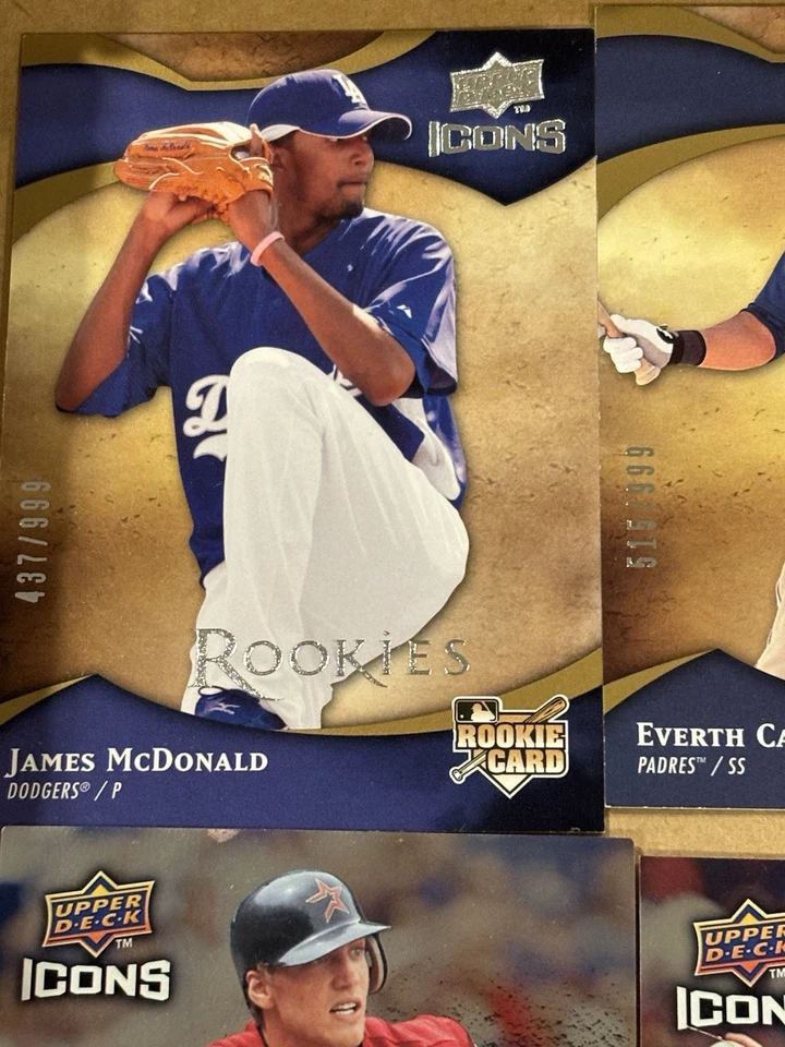 Conjunto parcial de iconos de béisbol Upper Deck 2009 26 cartas numeradas en serie/999 Foto 3 de 4