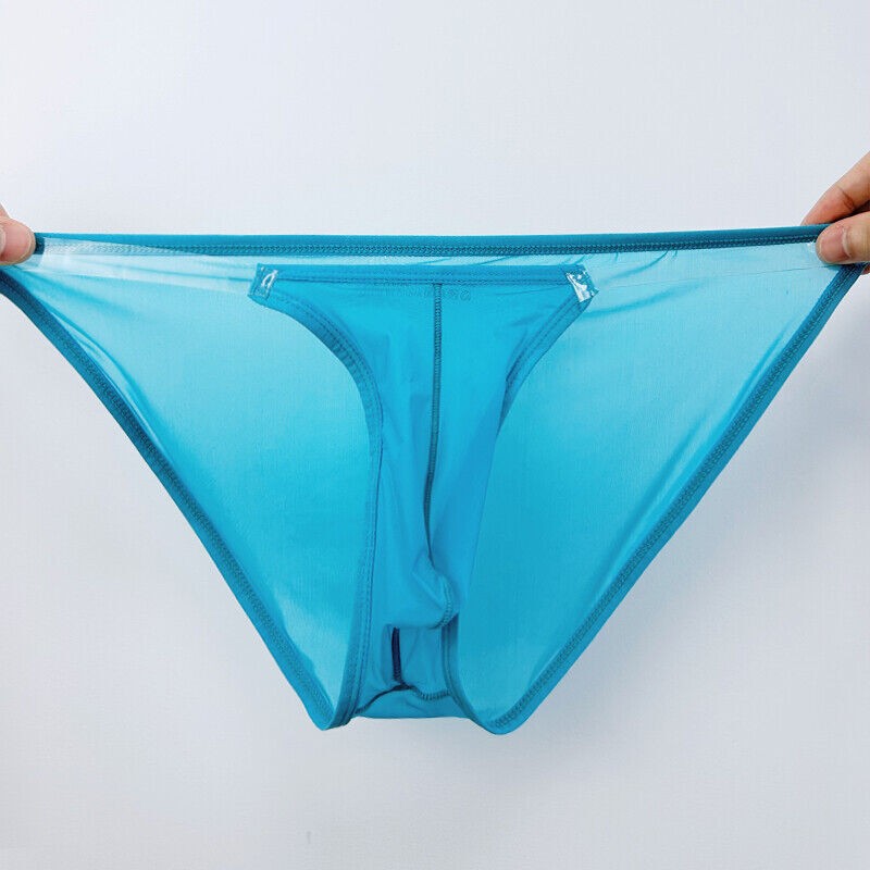 ADANNU Men's Transparent Sexy Breathable Mesh Briefs Jockstrap Bikini Underpants