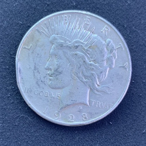 1928 Peace Dollar $1 Silver Coin Circulated 0.9 Fineness Business Strike