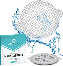 25 Pack Disposable Shower Drain Hair Catcher Mesh Stickers - Peel Stick Drain