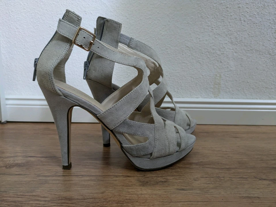 Sandaletten, High  Heels, Mintgrün, Größe 39, Leder , Piptoe - Bild 2 von 4