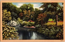 Vintage Tichnor Linen Postcard Scenic River Landscape 1930s-40s