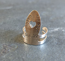 Custom bronze finger pick for banjo or ukulele - playable - handmade