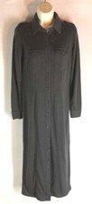 Vintage 90's STYLEWORKS dress sz 6 Black Knit Fitted Button Front Epaulets