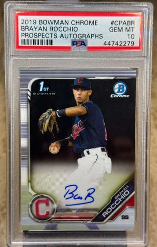 BRAYAN ROCCHIO RC AUTO 2019 BOWMAN CHROME PSA 10 GEM MINT