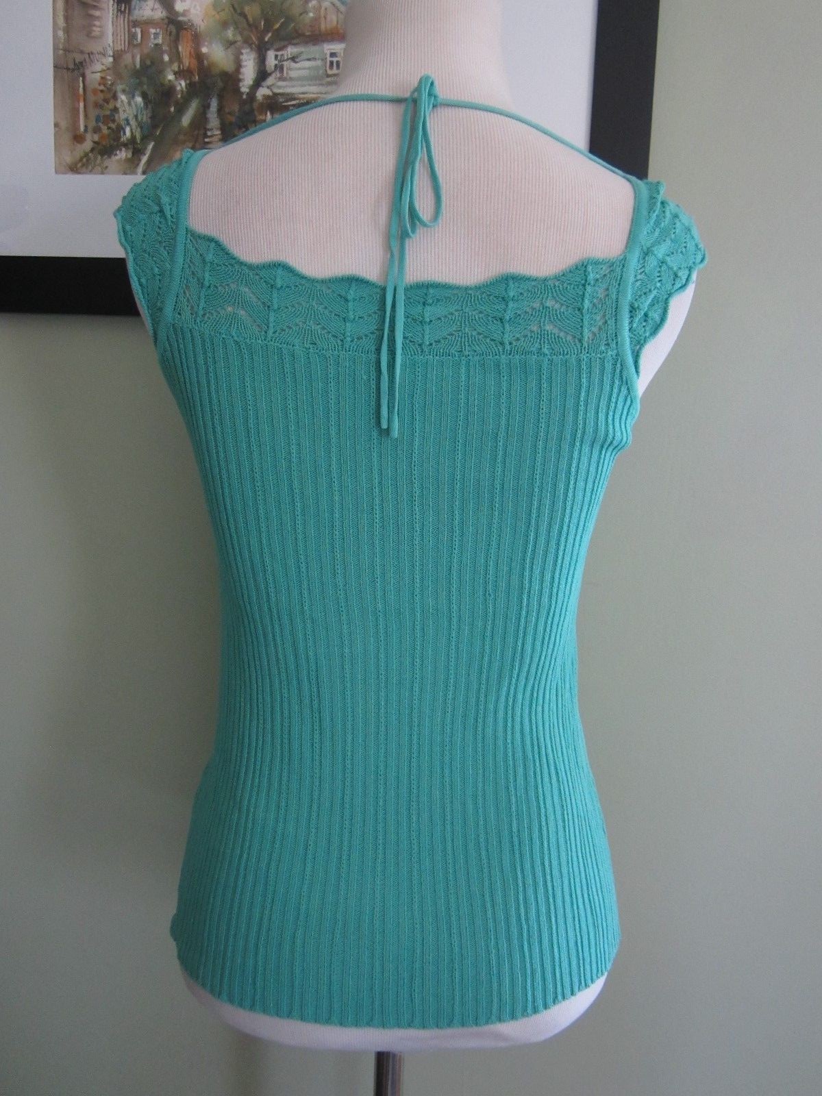 Green Sleeveless Knit Tank Top Cami Size S eBay