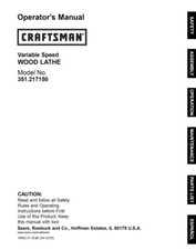 Craftsman 351.217150 Lathe Owners Instruction Manual