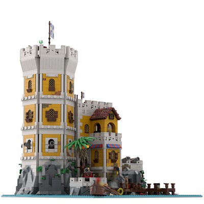 MOC Pirates Modular Fortress  Full Interior Minifig Scale with 4516 Pcs Toy set