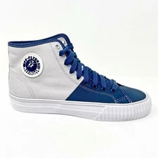 PF Flyer Center Hi Reis Grey Blue Mens Retro Casual Sneakers PM13OH1E