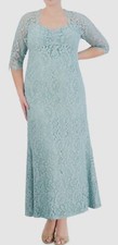 Eliza J Women Blue Lace 3/4-Sleeve Dress Plus Size 20W