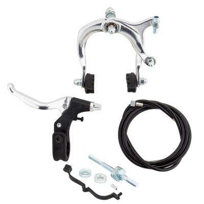 SUNLITE SILVER ONE BICYCLE MX SIDE PULL CALIPER BRAKE SET FITS FRONT OR REAR SILVER NEW