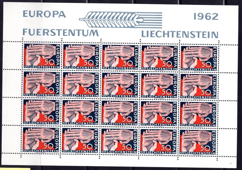 LIECHTENSTEIN 1961 - 1969 年 25 张全页 20 张以上 4 张全新邮票 — 第 4/4 张图片