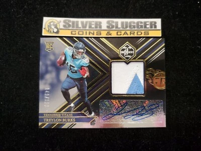 2022 Treylon Burks Panini Limited Jersey Patch Auto /199 RC RPA Titans - Image 1 of 2
