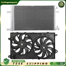 A/C Condenser & Dual Cooling Fan Kit For 2014 15-2019 Chevrolet Impala 3.6L V6