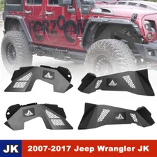 4PC Front & Rear Inner Fenders Liners For 2007-2018 Jeep Wrangler JK JKU 2/4DR