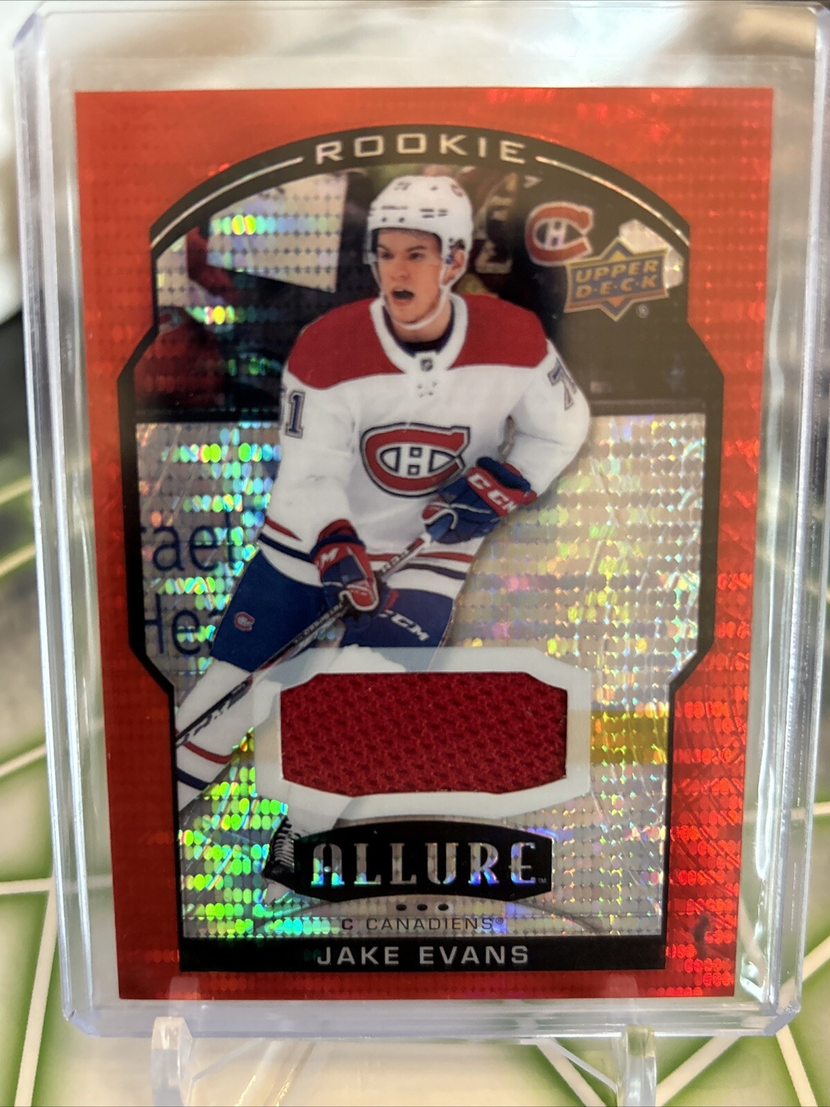 2020-21 Upper Deck Allure Jake Evans Red Rainbow Jersey Rookie #76 Canadians 🔥