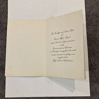 1949 Forsyth County North Carolina Carver High School Graduation Invitation