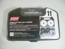 MAXTECH 11 PIECE CARBIDE GRIT HOLE SAW & DIAMOND BLADE SET 52160MX, NEW