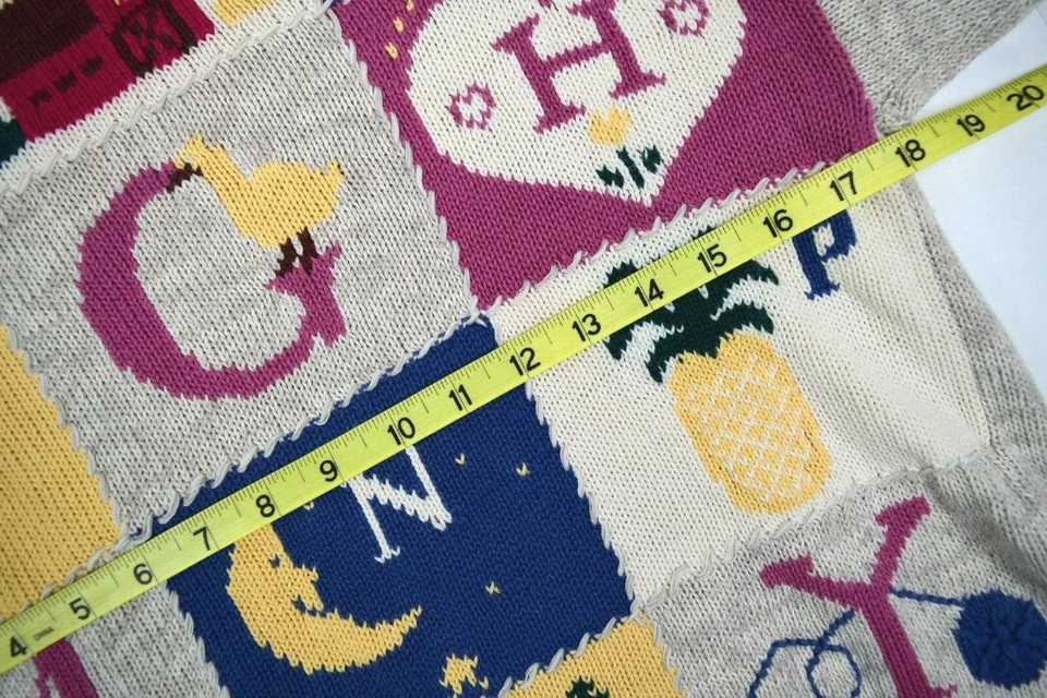 Vintage Woolrich Sweater Size M 80s Cream Country Patches High Crew Neck Grunge - Image 4 of 4