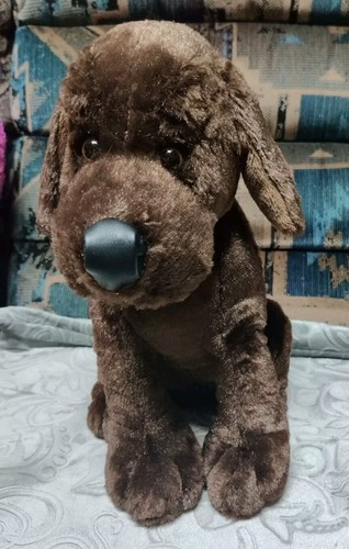 Ganz Chocolate Lab Dog Plush Stuffed Animal Toy 13" Height  - Picture 1 of 8