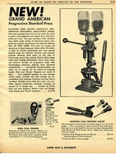 1962 Print Ad of Grand American Progressive Shotshell Reloading Press
