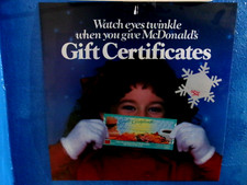 mcdonalds gift certificates translite sign 21 3/4" x 21 3/4", 1990