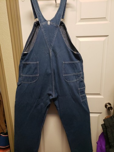 Key Mens Bib Overall Size 42X29 Blue Faded Farmer Carpenter Gardner - Picture 8 of 12