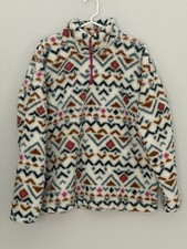 Eddie Bauer Women  s XXL Quest Sherpa Fleece 1/4 Zip Pullover Geometric Print