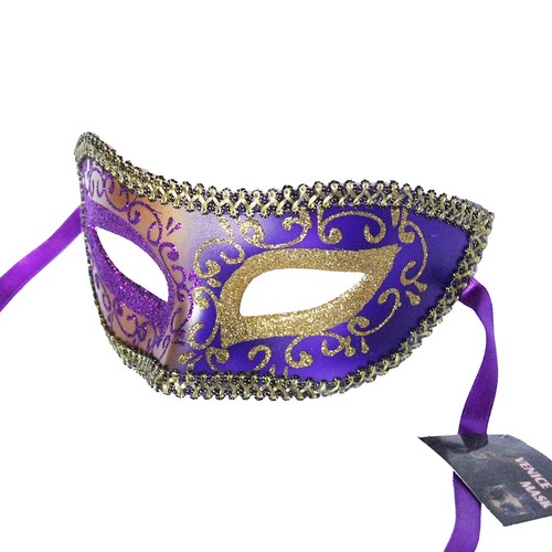 Máscara Veneciana Púrpura Mascarada Baile de graduación Fiesta Mardi Gras Halloween Boda - Imagen 2 de 3