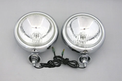 Motorcycle & ATV Chrome Driving Lights, Pair (2 pcs), 5" Housing (530748)