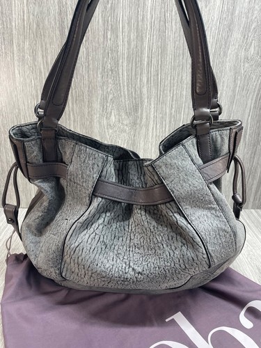 Kooba Gray Slouchy Leather Hobo Shoulder Bag Large Purse Zippers pretty VGC Prin - Picture 9 of 21