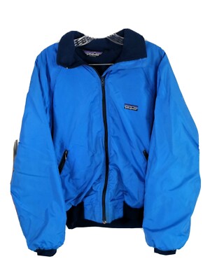 Vintage Patagonia Blue Fleece Lined Full-Zip Bomber Jacket Made in USA Sz M 