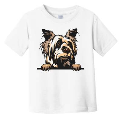 Silky Terrier Dog Breed Popping Up Cute Infant Toddler T-Shirt