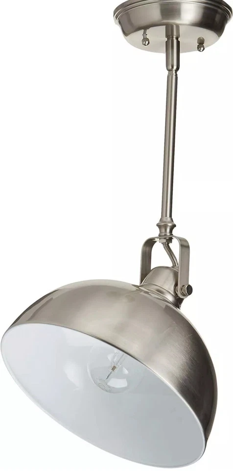 CANARM IPL222B01BN Polo 1 Light 9" Rod Pendant, Brushed 1 Light, Silver  - Image 3 of 3