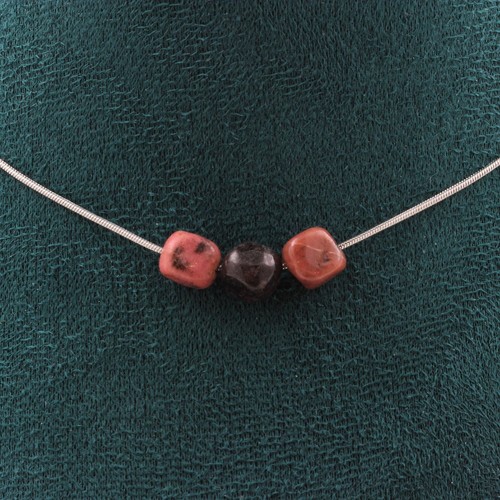 Collier Perles Sodalite Du Brésil Sur Chaîne Acier Inoxydable - Neuf Avec étiquettes