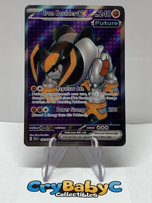 Pokemon Iron Boulder ex 192/162 Temporal Forces SV Ultra Rare Full Art