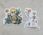 Haunted Doll Active Spirit Neutral Nice Spooky Skeletons Sunflower Stickers 2 Pc