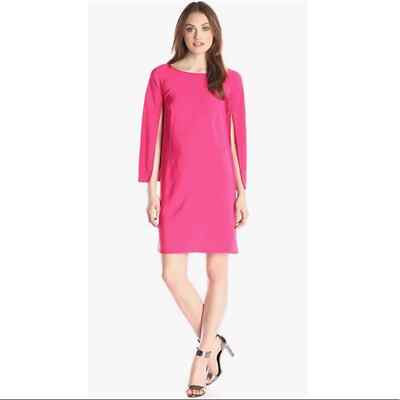 donna ricco pink dress Donna Ricco New York Womens Mini Dress Pink Size 6 Flared Sleeve Floral Zip  Back