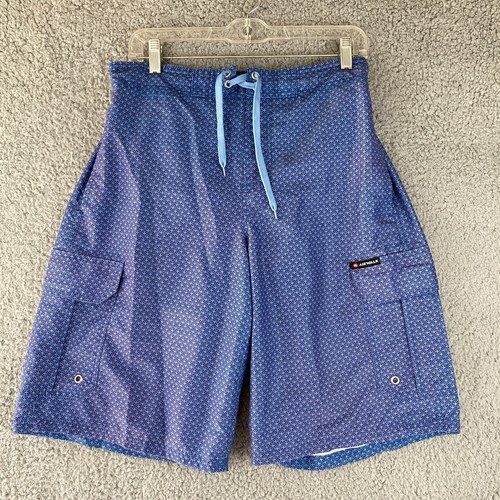 AIRWALK Mens Cargo Pocket Swim Trunk Board Shorts Size Small Blue Drawstring