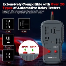 Automotive Relay Tester 4&5 Pin 12V/24V Auto Diagnostic Tool,4 Different Foot Po
