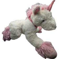 Kellytoy Plush Unicorn White Pink Mane Shimmer Horn Stuffed Animal Toy 14 inch
