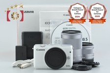 Canon EOS M10 White 18.0 MP Digital Mirrorless Camera 15-45 55-200 Lenses w/ Box